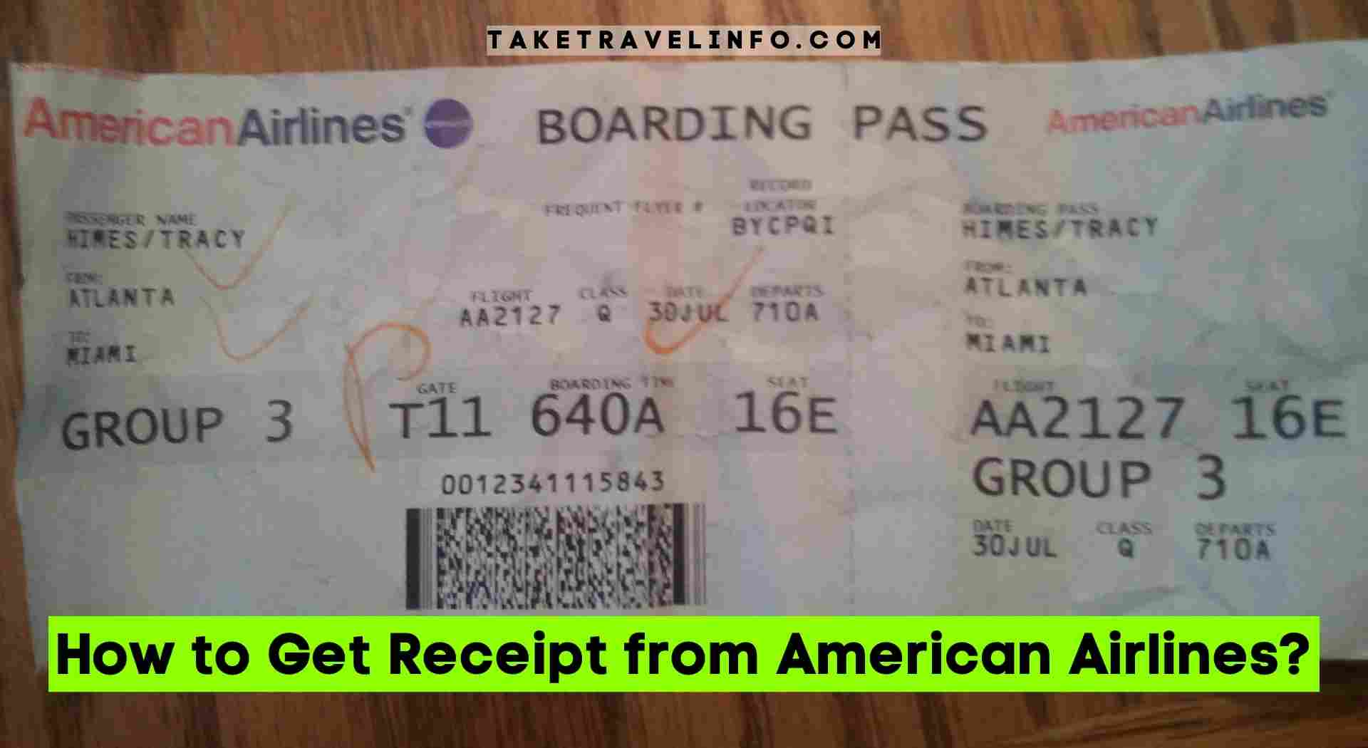 How to Get Receipt from American Airlines?