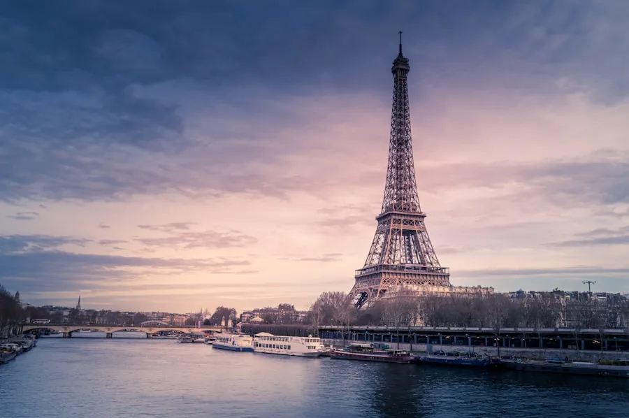 Paris scenery with autumn colors during fall