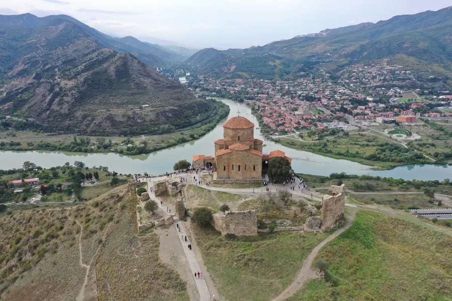 Discover the Top Tbilisi Attractions Jvari Monastery overlooking the Mtkvari and Aragvi river confluence near Mtskheta, Georgia