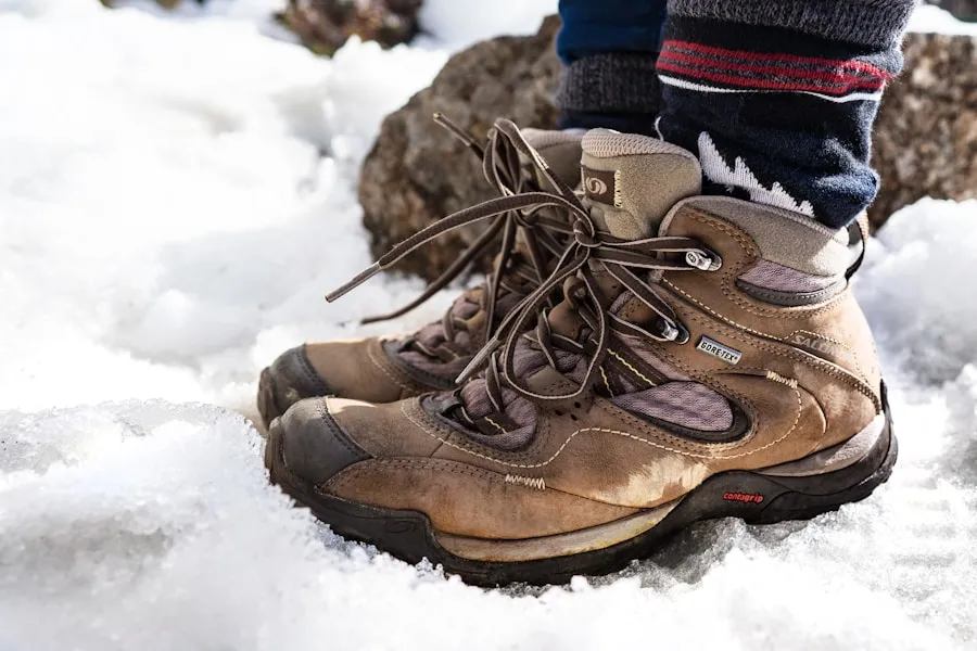 Complete Hiking Boot Fit Guide for 2026 Hikers Hiking boots on display at an outdoor gear retailer