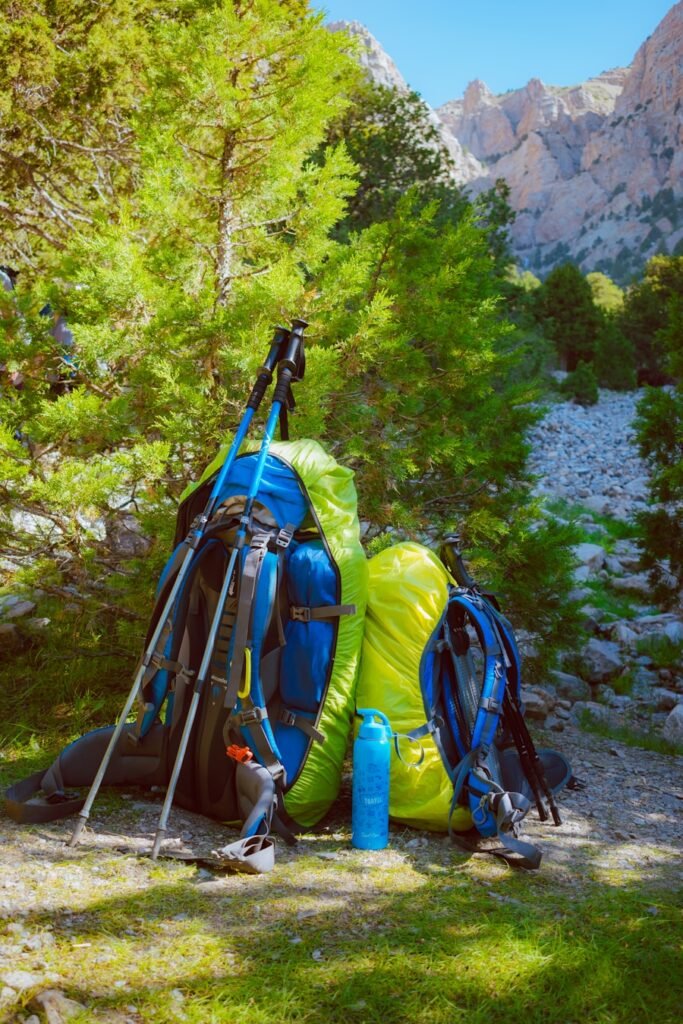 Photo "how to attach hiking poles to backpack"