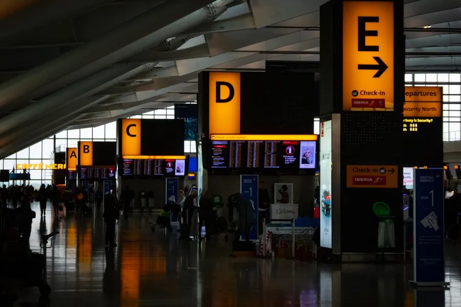 Stewart International Airport terminal interior with seating areas and amenities