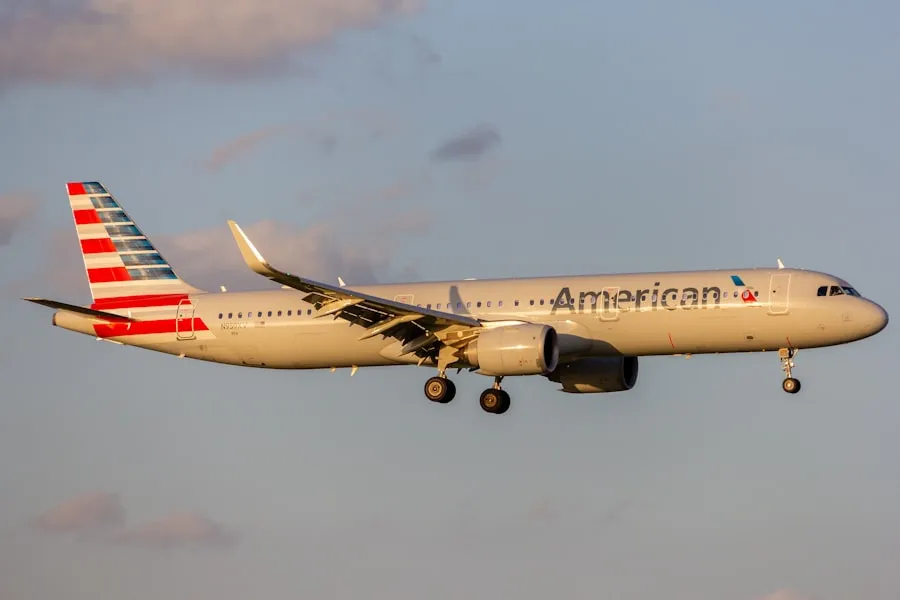 American Airlines aircraft approaching for landing