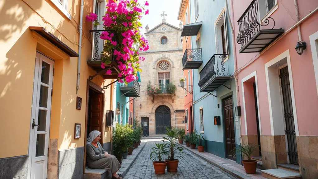colorful historic neighborhood exploration