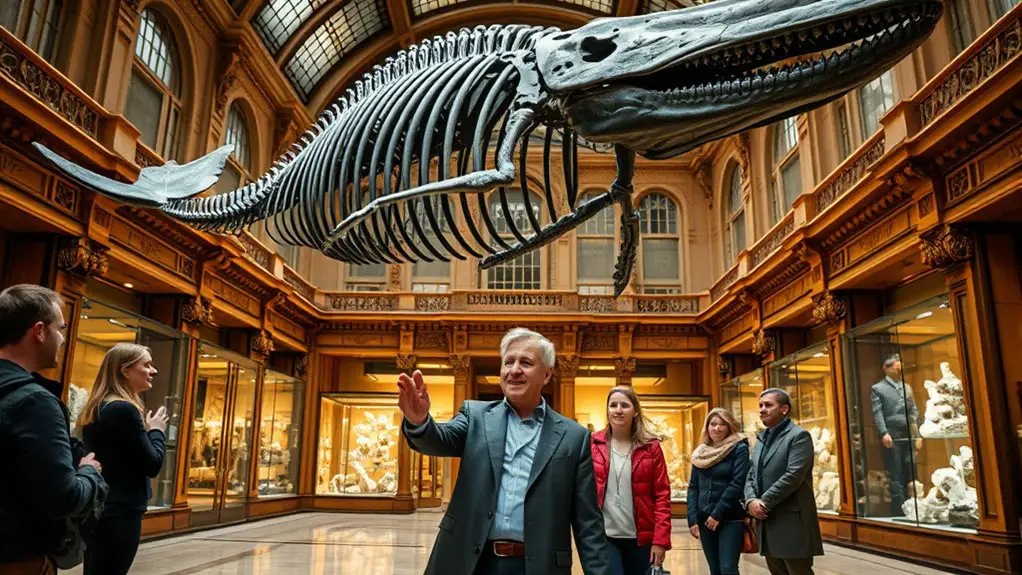 dinosaur exhibit and interactive displays