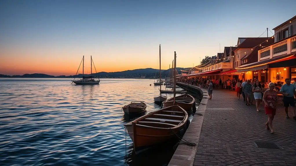evening fun by sea