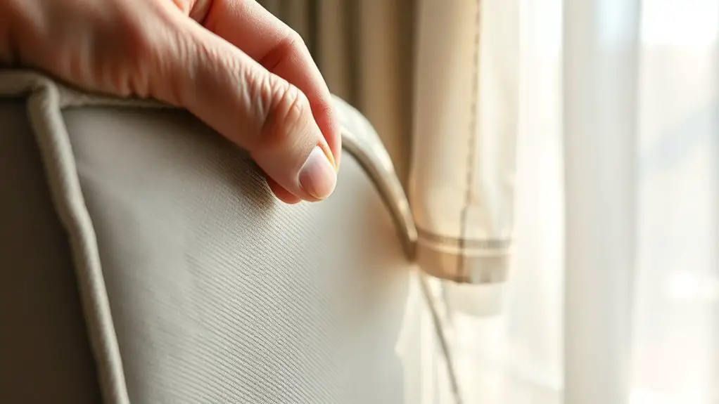 inspect furniture and curtains