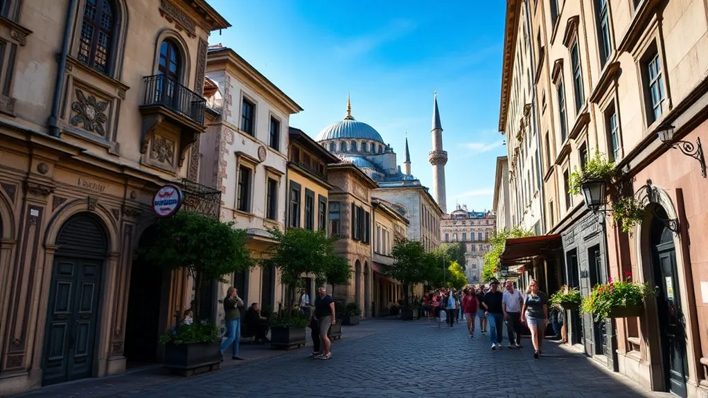 Galata Tower and historic buildings above Karaköy in Istanbul