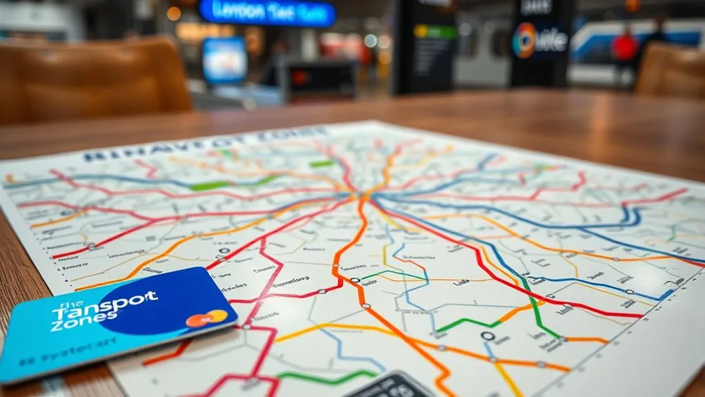 Map showing London's transport fare zones from central Zone 1 to outer Zones 6 and beyond