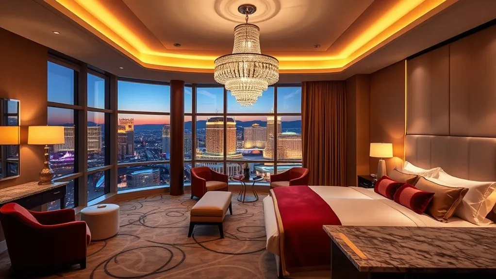 Luxury hotel experience in Las Vegas featuring spacious suites at Bellagio and The Venetian