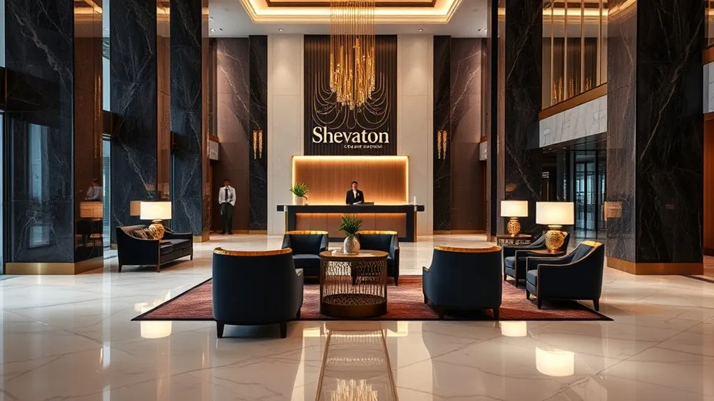 Marriott and Sheraton branding shown together to illustrate brand ownership and brand standards