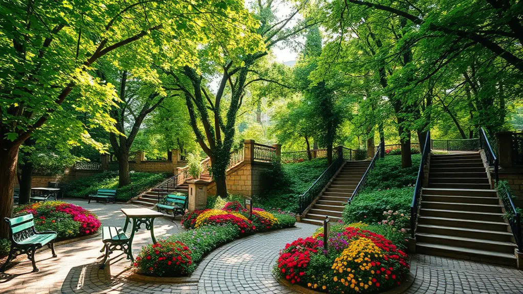 peaceful urban park escape