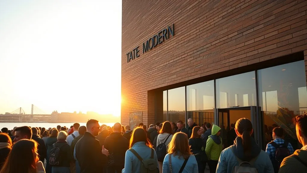 Visitors planning ahead for a temporary exhibition at Tate Modern