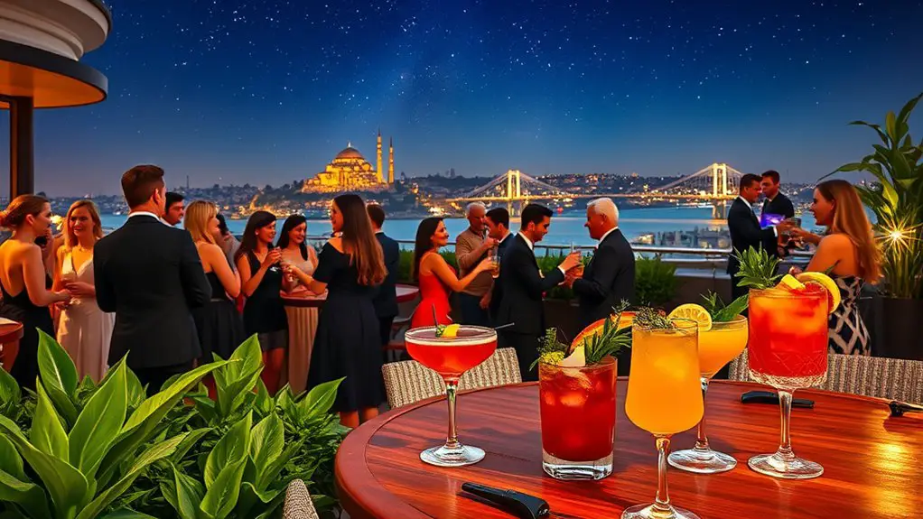 rooftop bars with cocktails