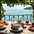 scenic seaside breakfast spot