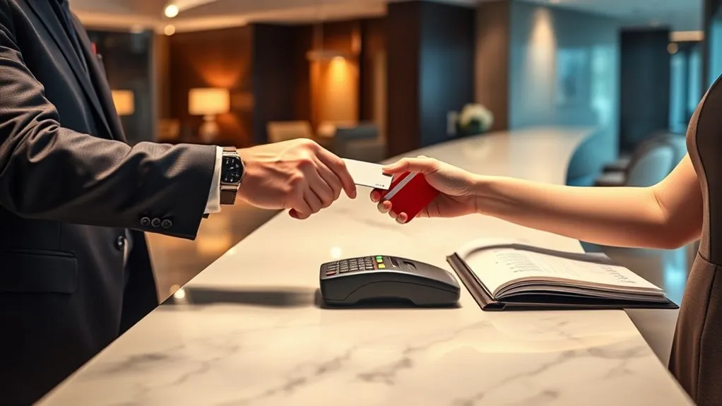 How to Check Out in a Hotel Hotel guest settling final charges at checkout