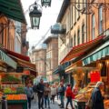 shopping and food markets
