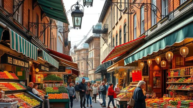 shopping and food markets