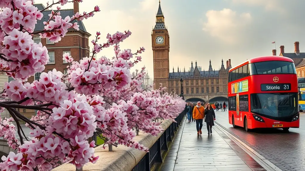 springtime blooms in london