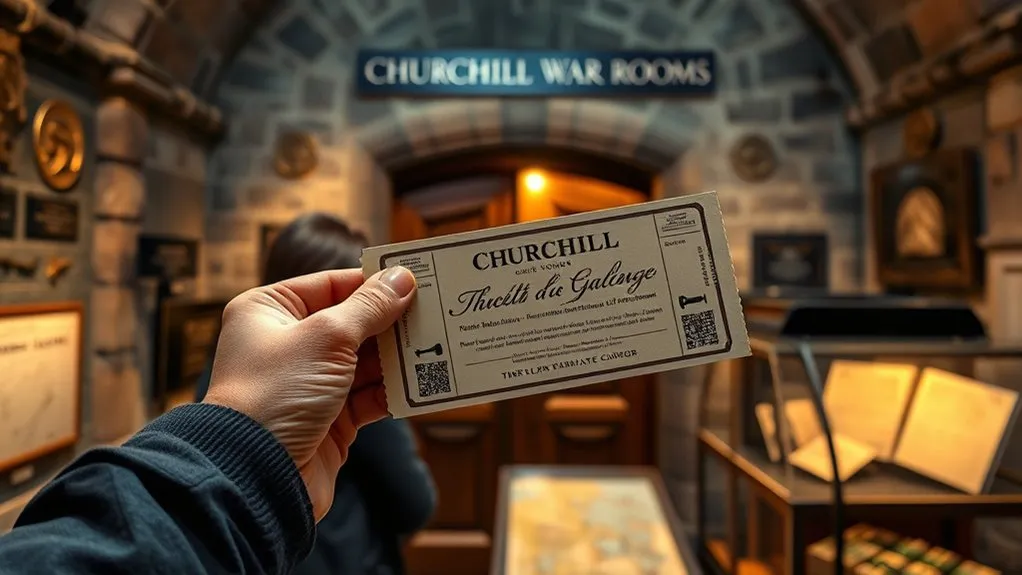 Churchill War Rooms admission ticket price information display