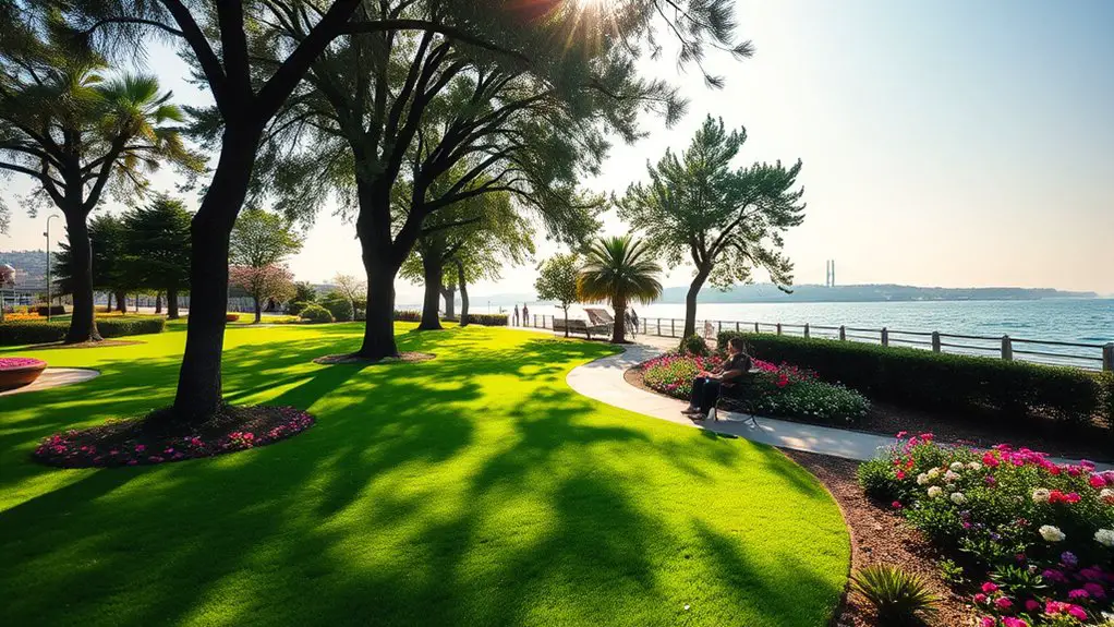 tranquil waterfront garden escape