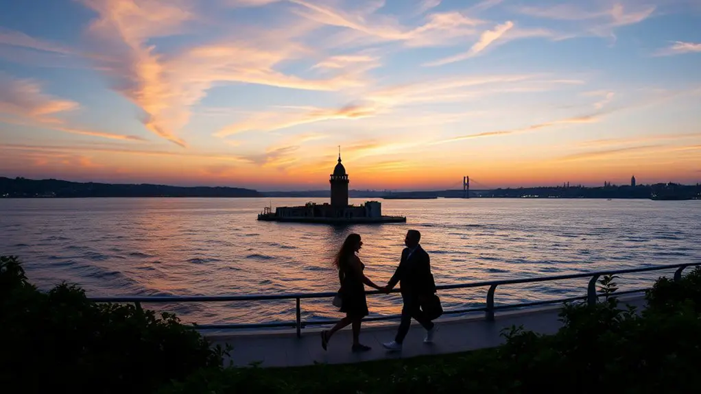 tranquil waterfront sunset activities