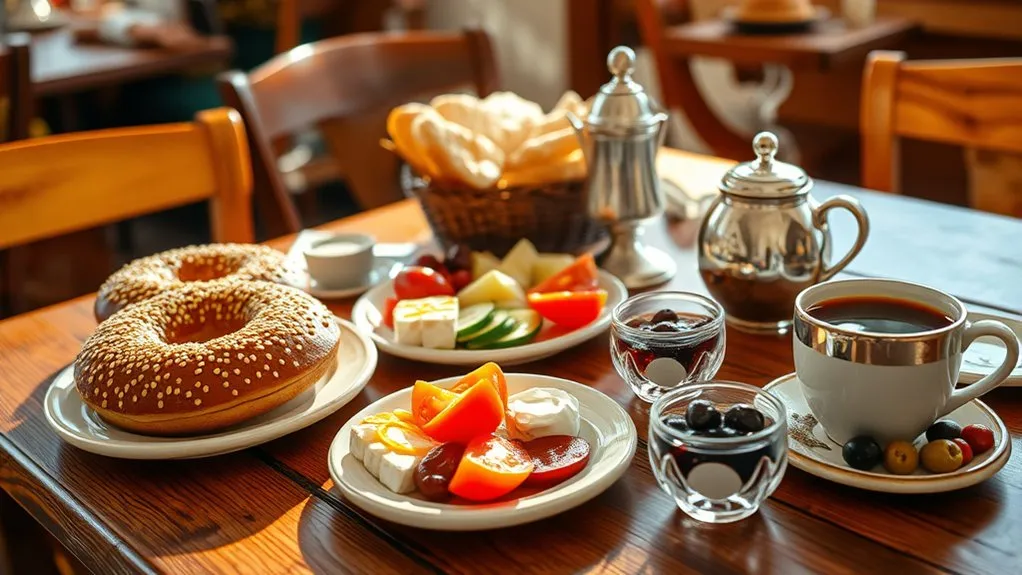 7 Best Sultanahmet Breakfast Spots for 2026 Traditional Turkish breakfast spread with cheeses, jams, and menemen at a rooftop table