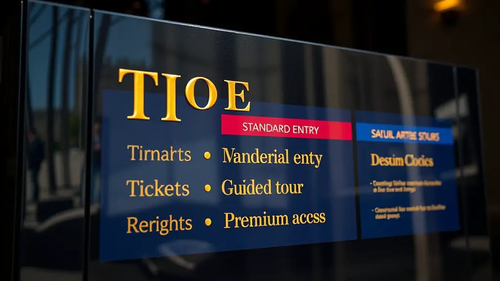 variety of ticket options