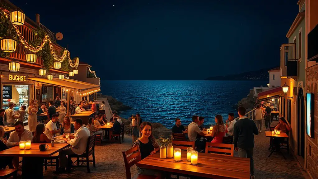 vibrant burgazada evening scene