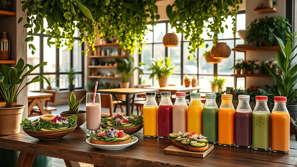 vibrant cafes and smoothies