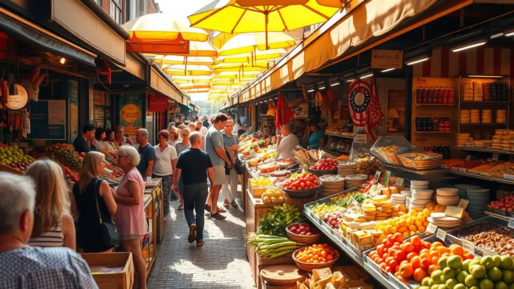 vibrant market atmosphere alive