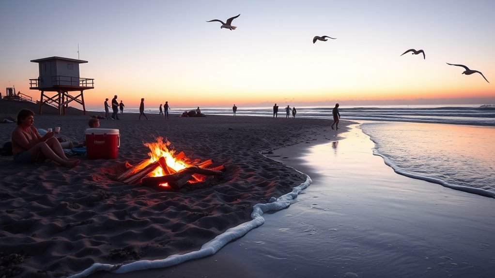 beaches bonfires community relaxation