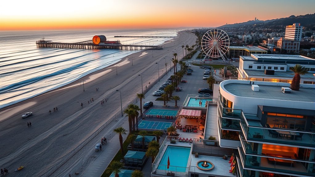 Beachfront and pier-area hotels in Santa Monica near the Pacific Ocean
