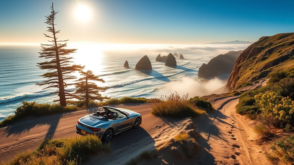 scenic coastal cliffs along Highway 1 in Big Sur