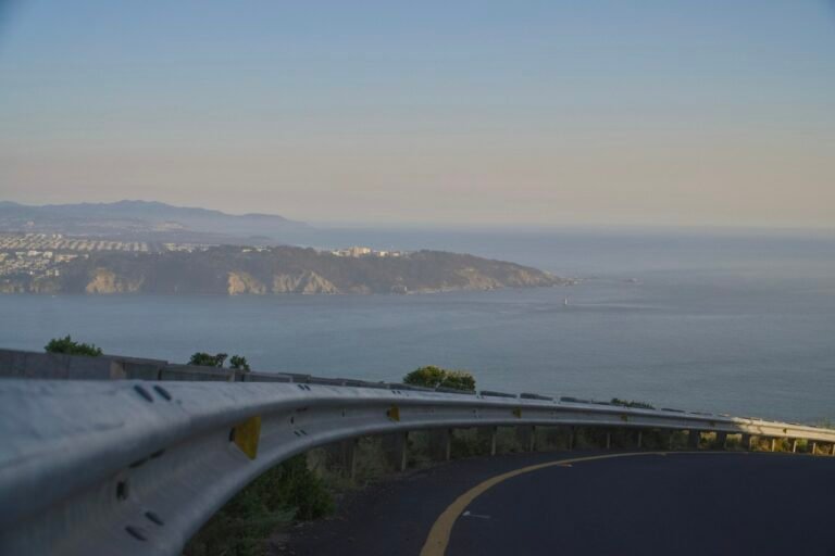 Curving coastal highway above the Pacific Ocean in California