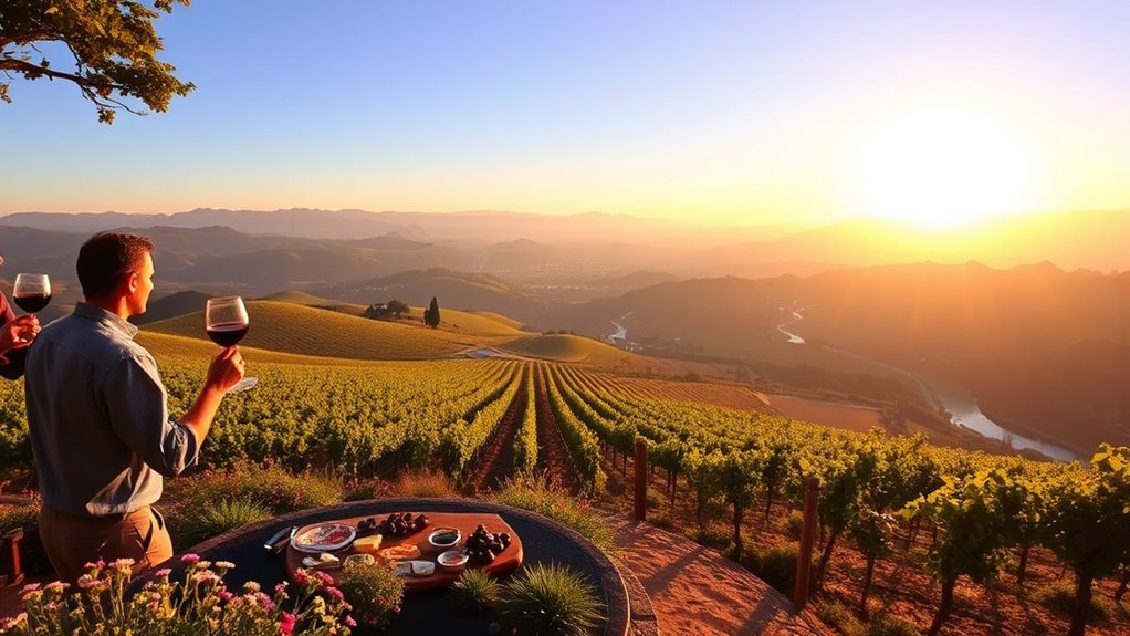 vineyard rows and wine tasting in Carmel Valley California