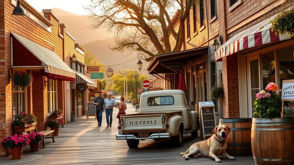 Historic Northern California main street on a small-town day trip from Sacramento