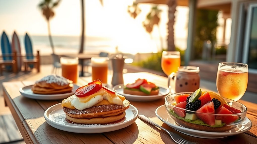 coastal brunch with pastries