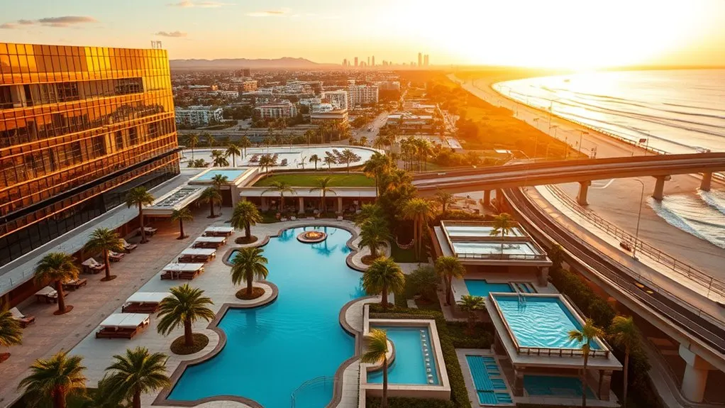 Luxury hotel pool and coastal resort options near Anaheim and Orange County beaches