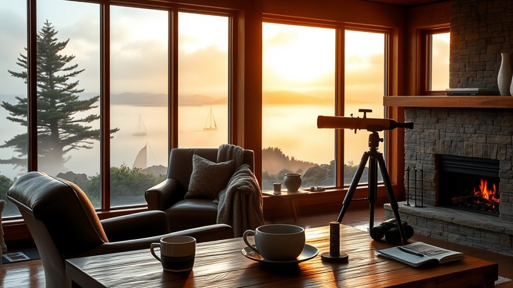 cozy indoor ocean views