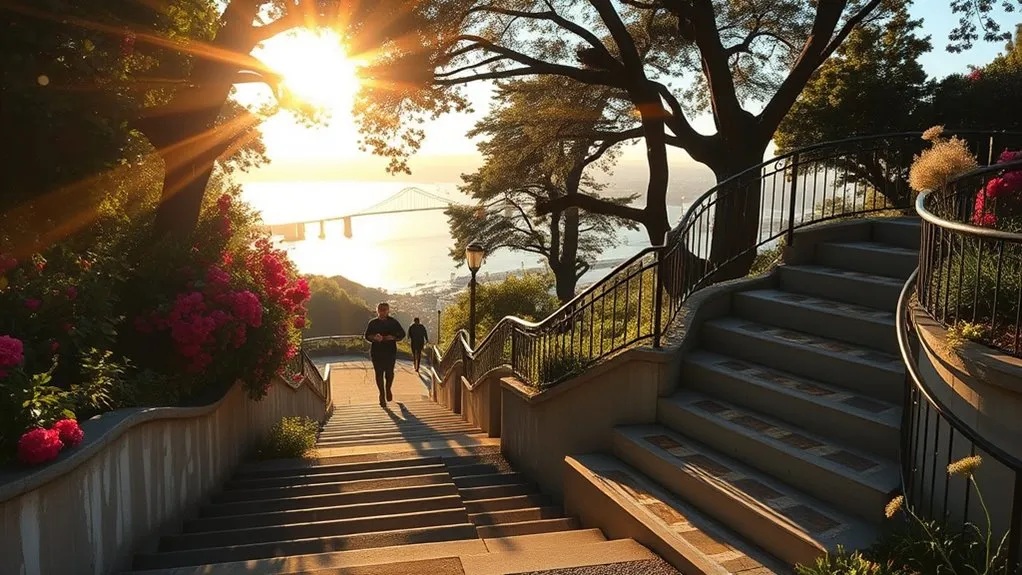 Explore secret public staircases in Oakland hills, CA