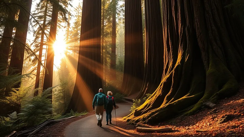 25 Best Things to Do in Oakland, California Hikers beneath coast redwoods in Dr. Aurelia Reinhardt Redwood Regional Park