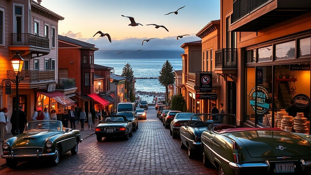 historic Cannery Row warehouses on the Monterey waterfront