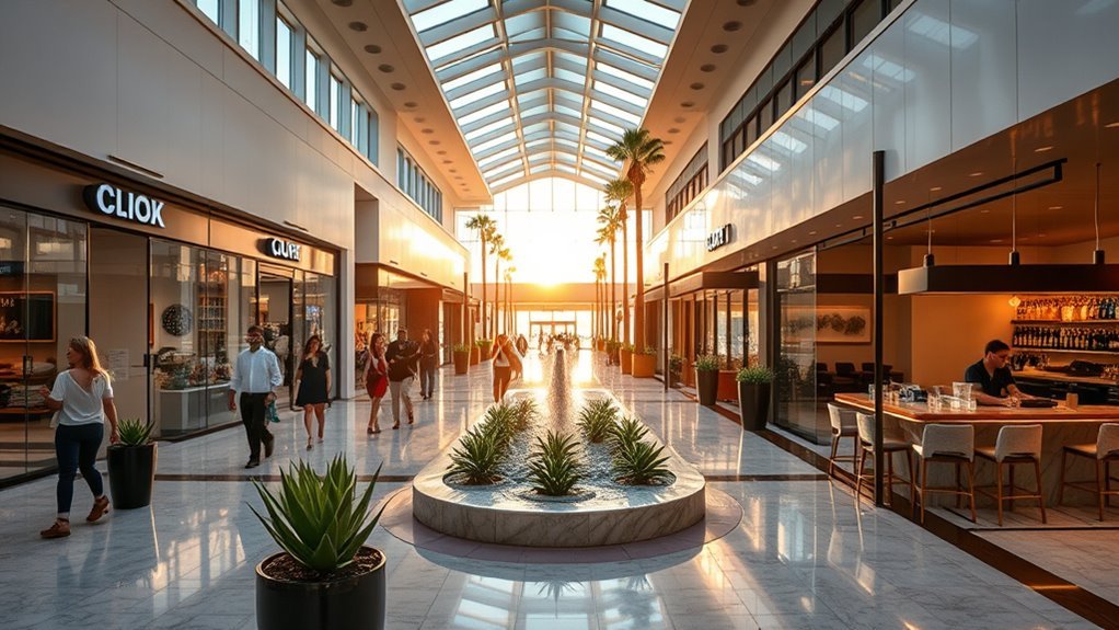 indoor shopping and dining