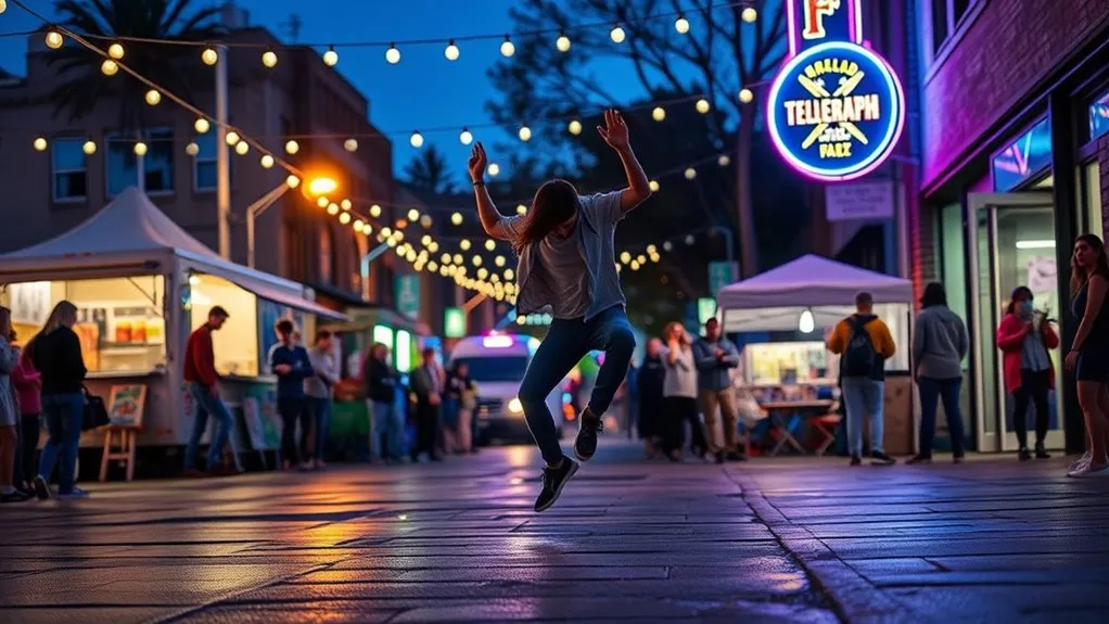 Vibrant Oakland First Fridays street festival and art scene