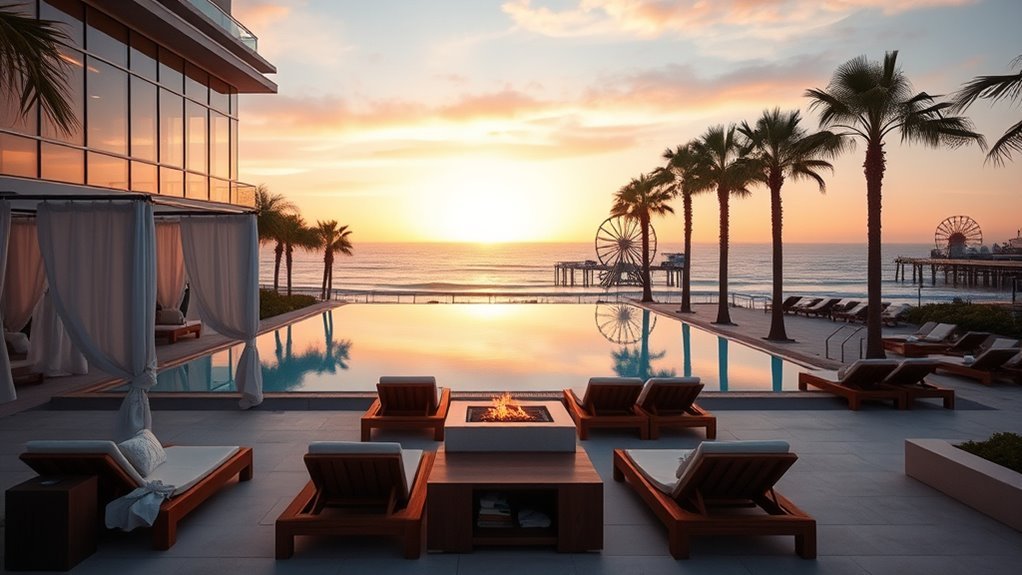 Luxury Santa Monica hotel room overlooking the Pacific Ocean