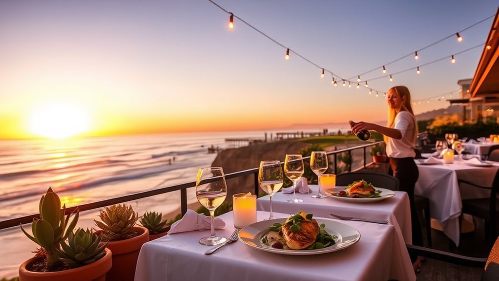 ocean view sunset dinners