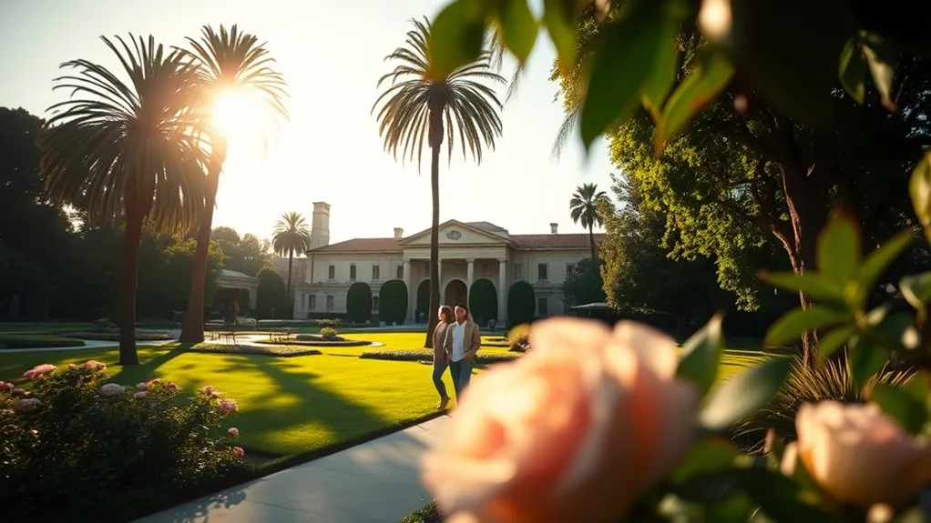 Gardens and art galleries at The Huntington in Pasadena