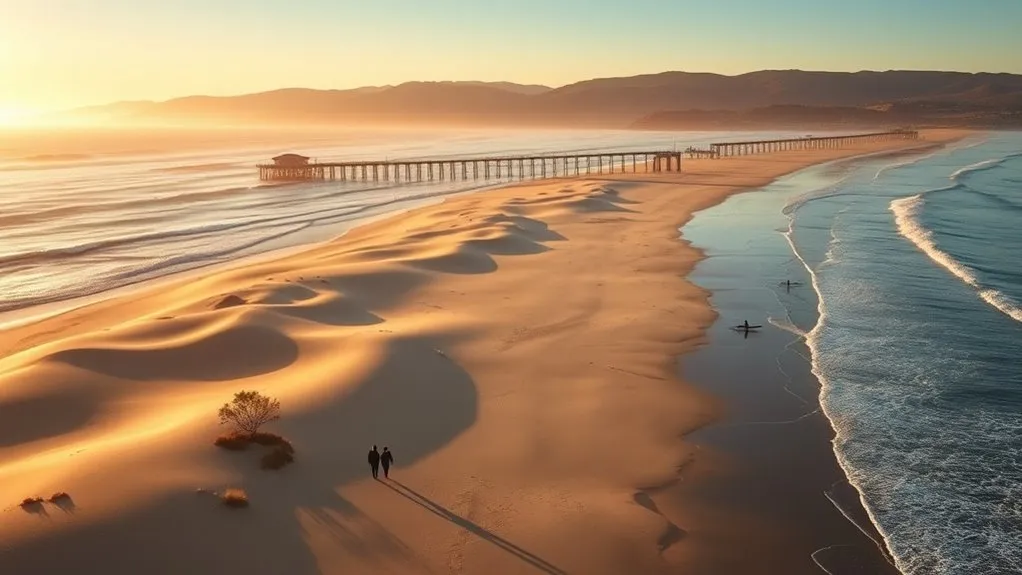 Pismo Beach coastline and mild Central Coast setting