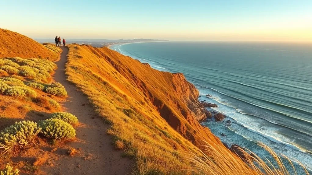 Ridge and cliff hiking trails near Long Beach and Palos Verdes